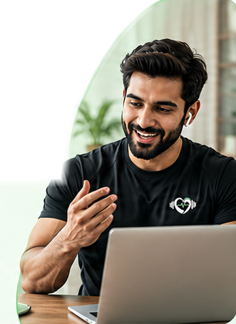 Trainer on a video consultation