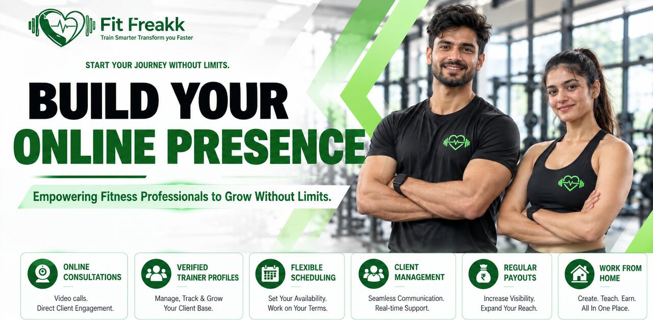Build your online presence. Empowering fitness professionals to grow without limits with online consultations, verified trainer profiles, flexible scheduling, client management, regular payouts and work from home.