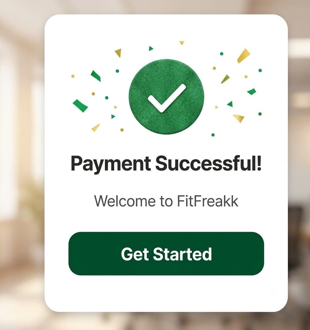 Payment successful confirmation screen